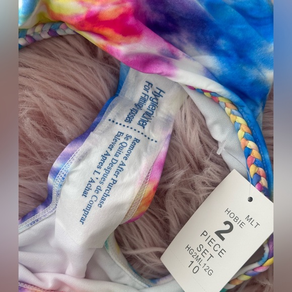 NWT Hobie Kids Tie Dye Two Piece Swimsuit Size 10 $48 - Picture 6 of 7